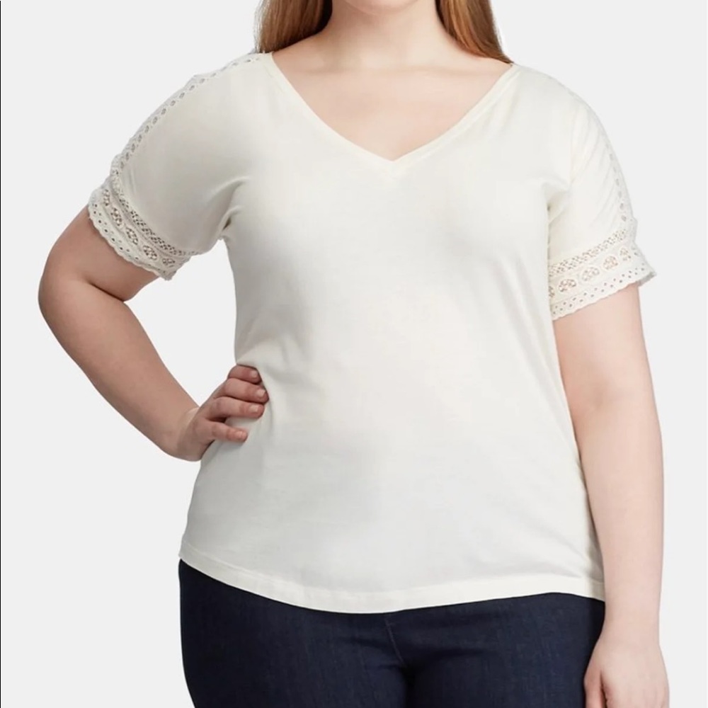 🆕RL Lace trim top 🚨READ DESCRIPTION🚨